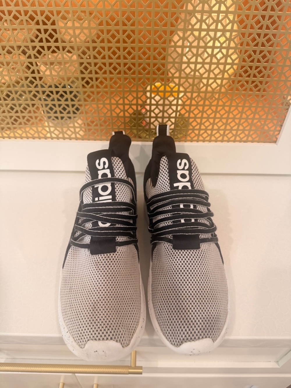 adidas Black and White Slip-On Sneakers Lite Racer! VGUC (missing insoles) - Picture 2 of 7